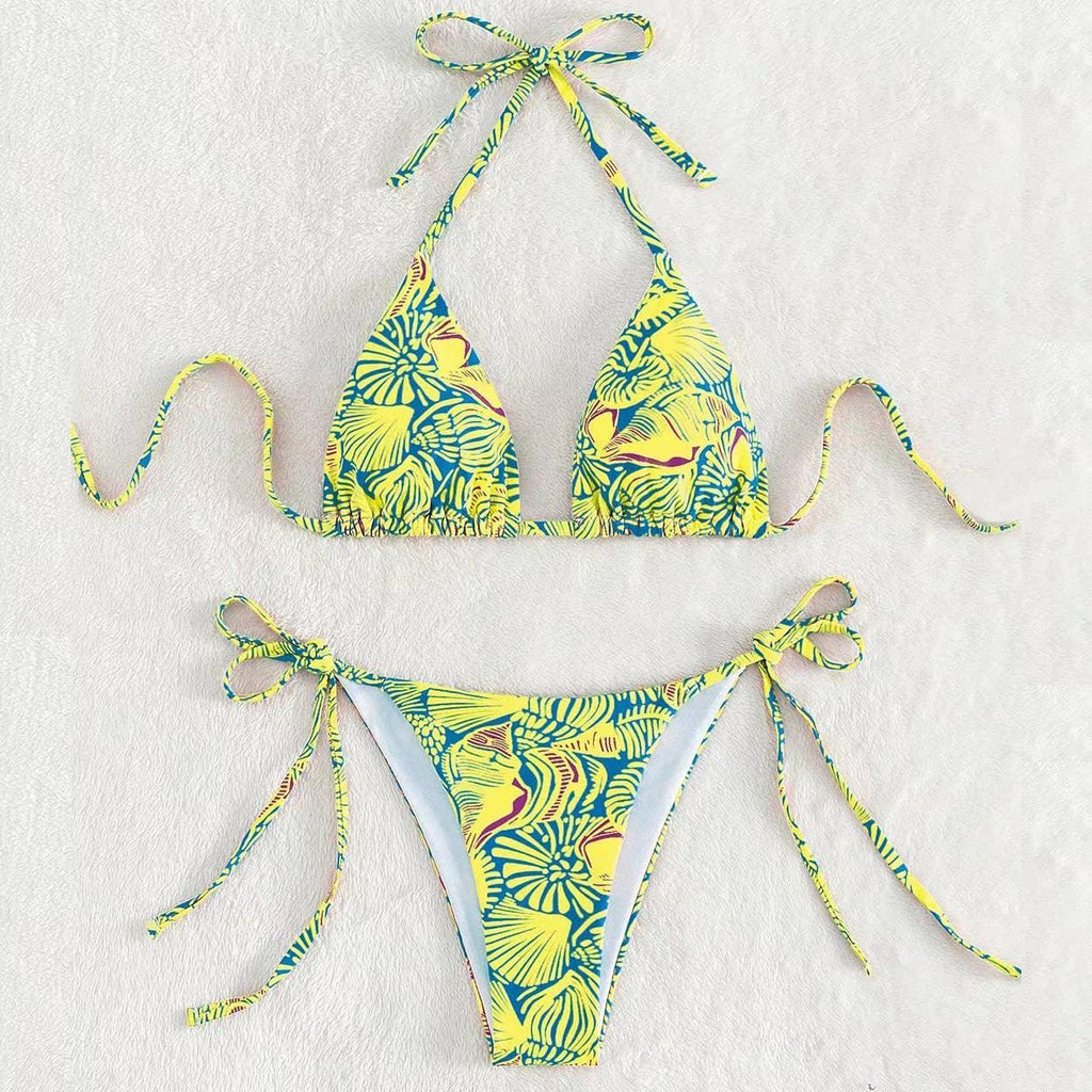 2 Piece Flower Print Bikini Swimsuit 2682