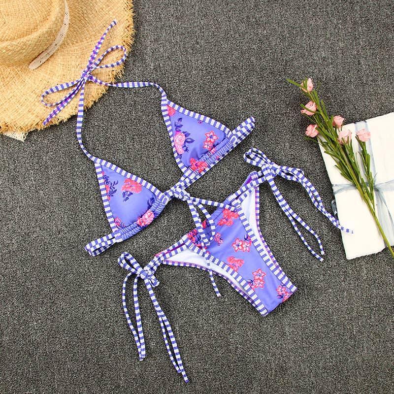 2 Piece Flower Print Bikini Swimsuit Set MK20013