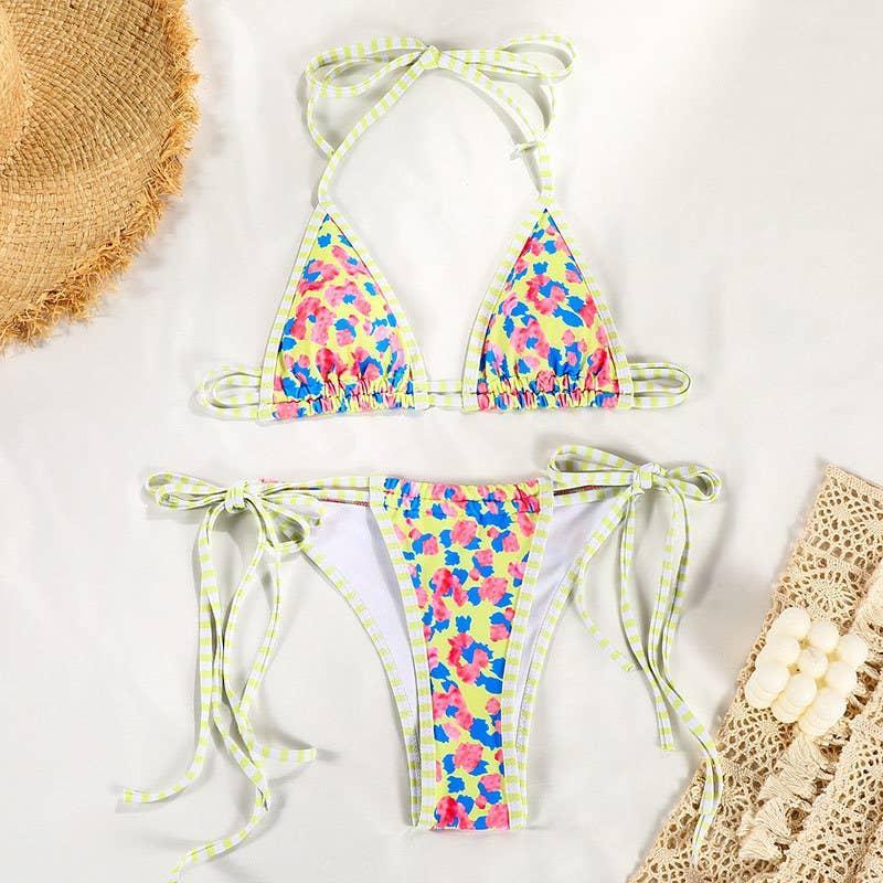 2 Piece Flower Print Bikini Swimsuit Set MK20013