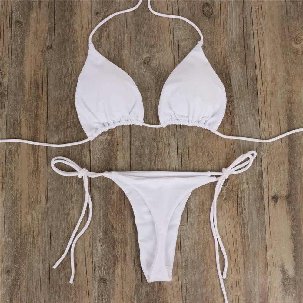2-Piece Solid Color Bikini Swimsuit 1295
