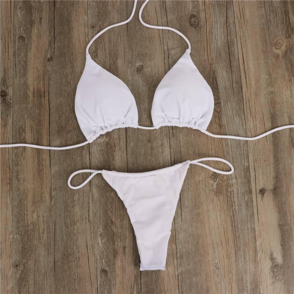 2-Piece Solid Color Bikini Swimsuit 1296