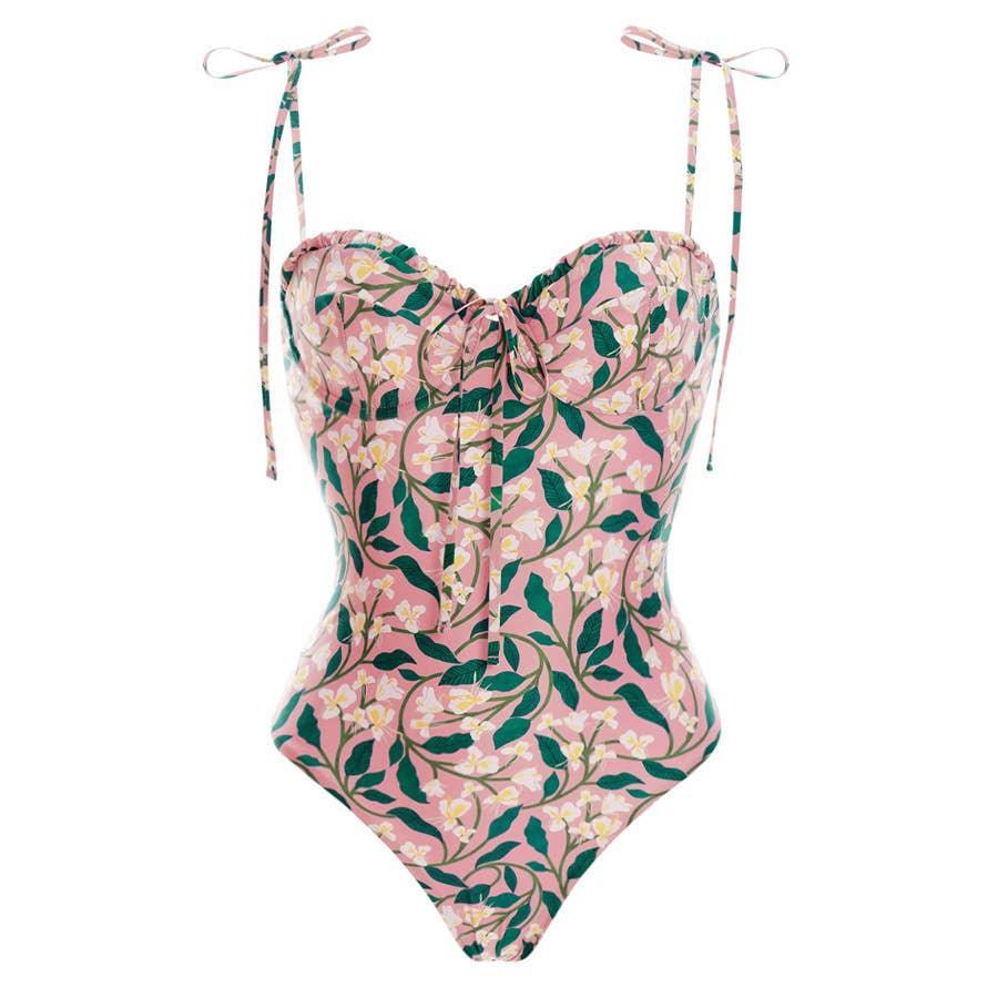 2 Shoulder Floral Print One Piece Swimwear with Cover Up Y129
