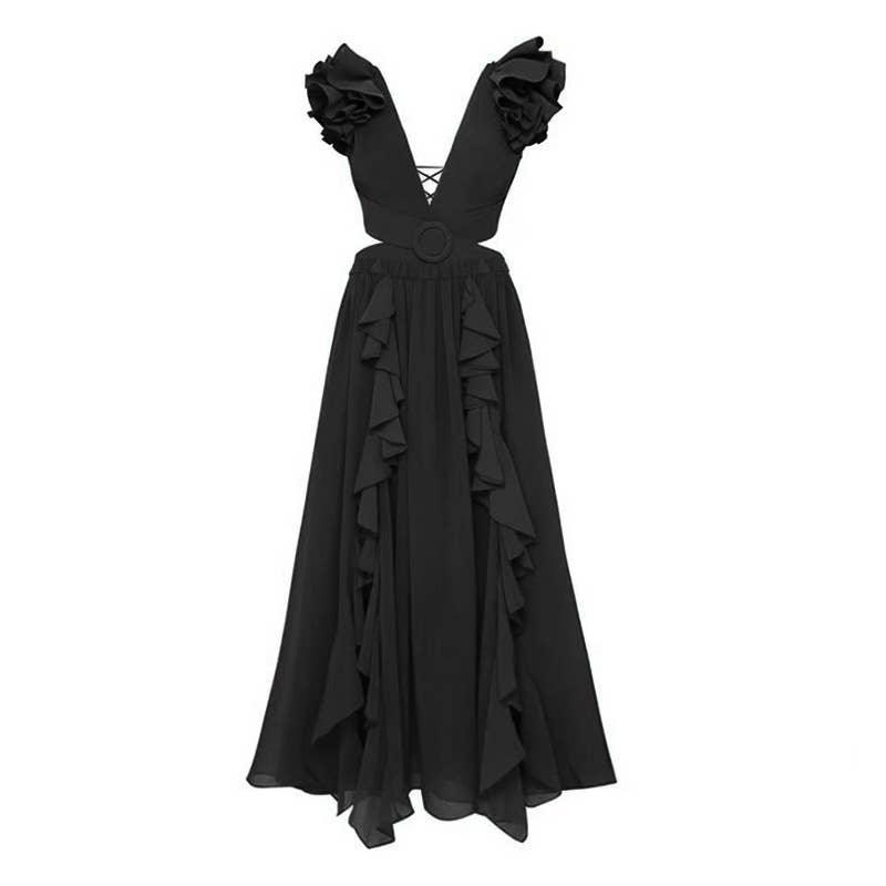 2 Shoulder Solid Color One Piece Swimwear with Cover Up