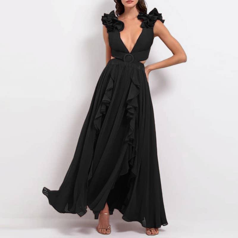 2 Shoulder Solid Color One Piece Swimwear with Cover Up