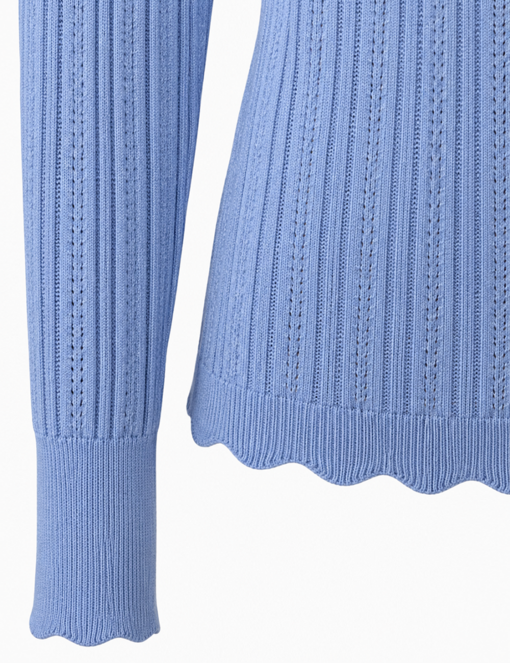 Ladies Ribbed Scoop Neck Long Sleeve Top