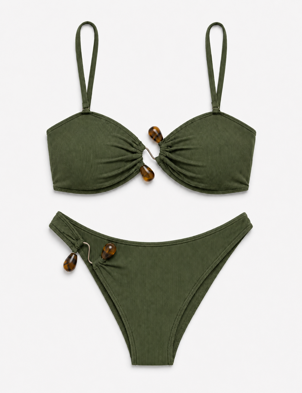 Ladies Z-Clip with Natural Stone-Inspired Bikini Set