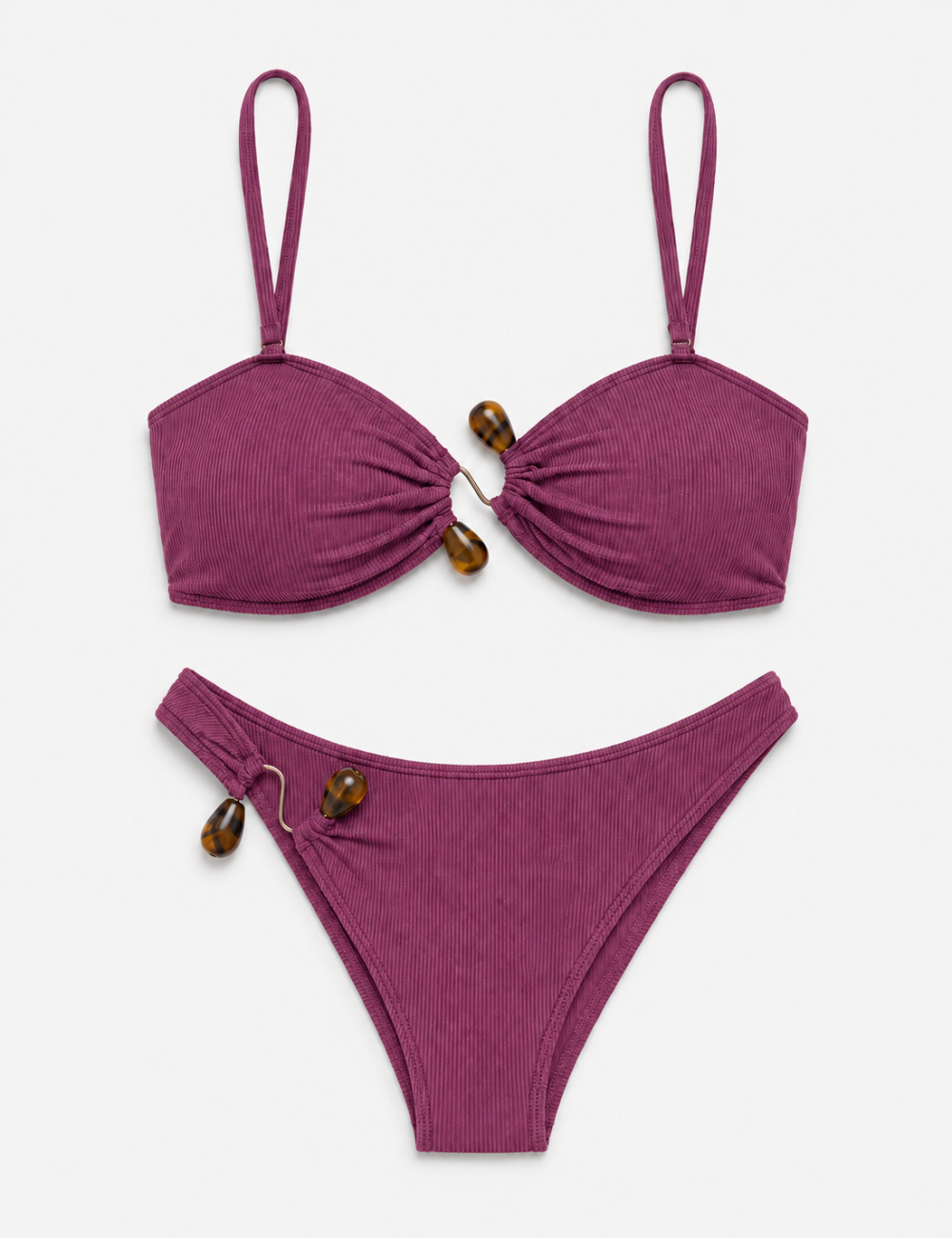 Ladies Z-Clip with Natural Stone-Inspired Bikini Set