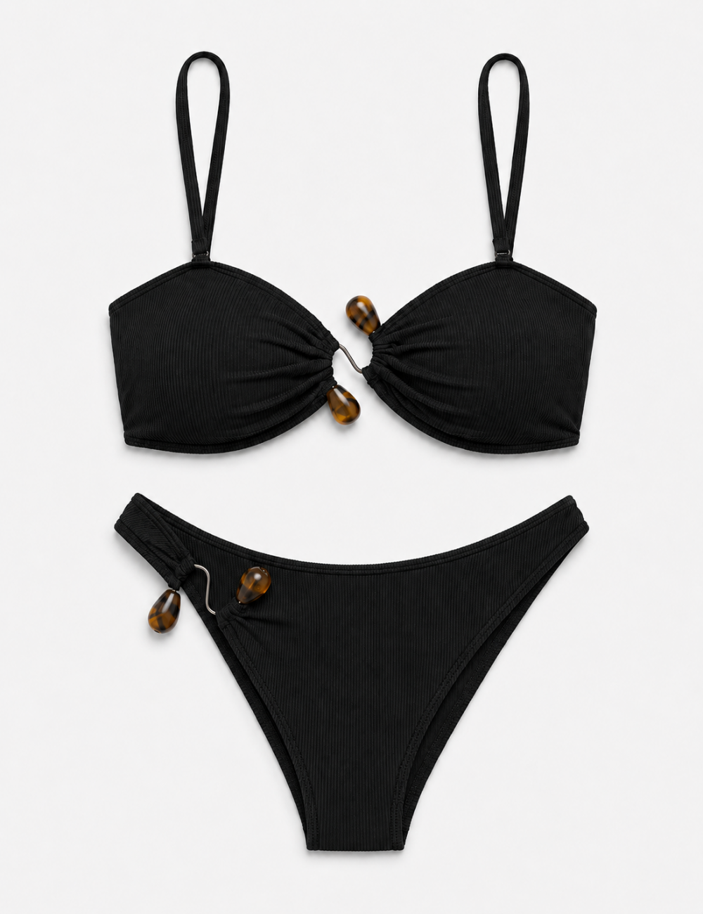 Ladies Z-Clip with Natural Stone-Inspired Bikini Set