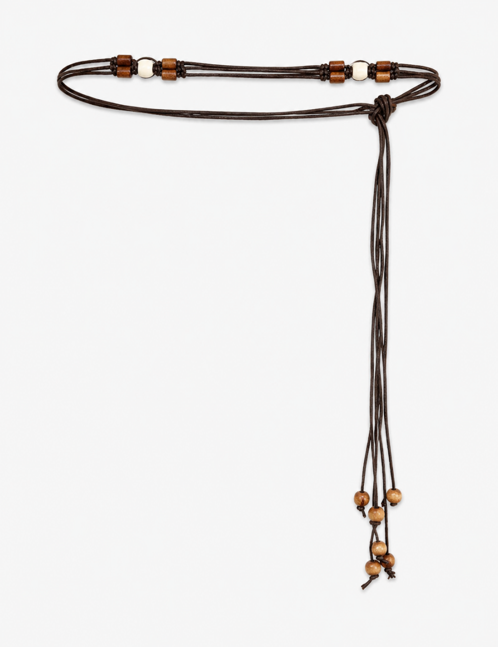 Ladies Boho Wax Rope Beaded Waist Belt