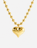 Ladies Heart Pendant Ball Chain Necklace