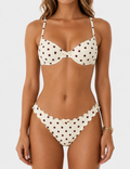 Ladies Polka Dot Sweetheart Neck 2-Piece Bikini Set