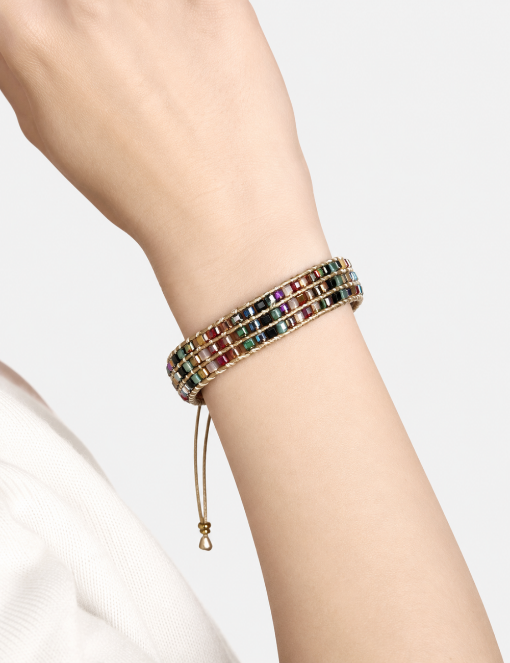 Ladies Multi-Color Mixed Small Bead Design Bead Bracelet