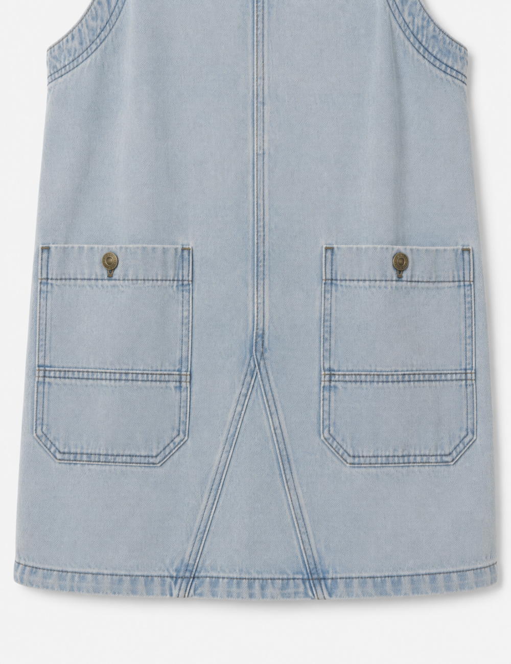 Ladies Pocket Denim Mini Overall Dress