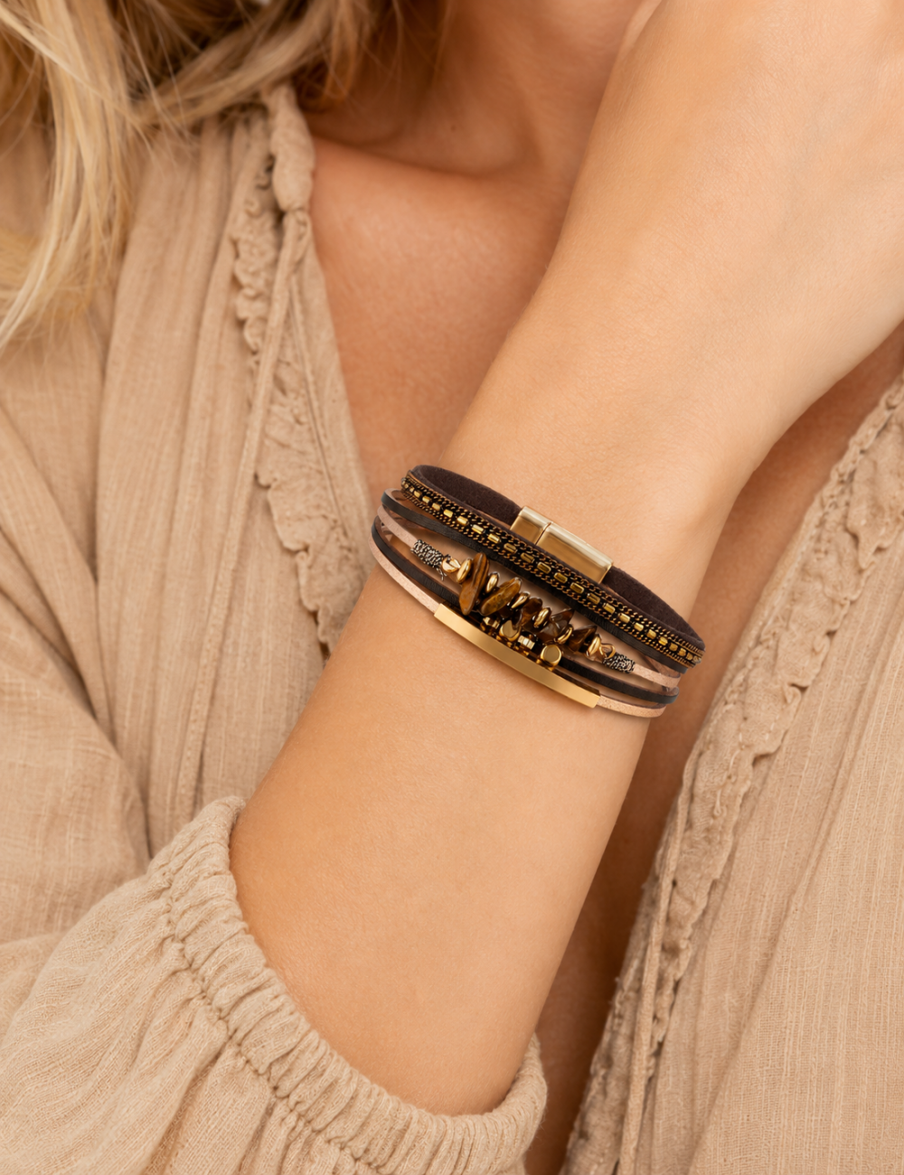Ladies Vintage Bohemian Style Multi-Layer Bracelet