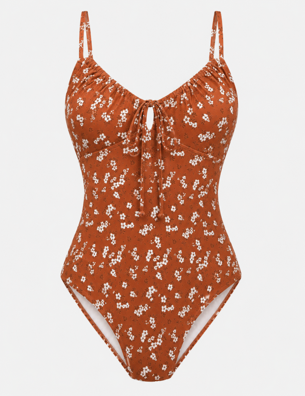 Ladies Openwork Design Floral Print One Piece Swimsuit