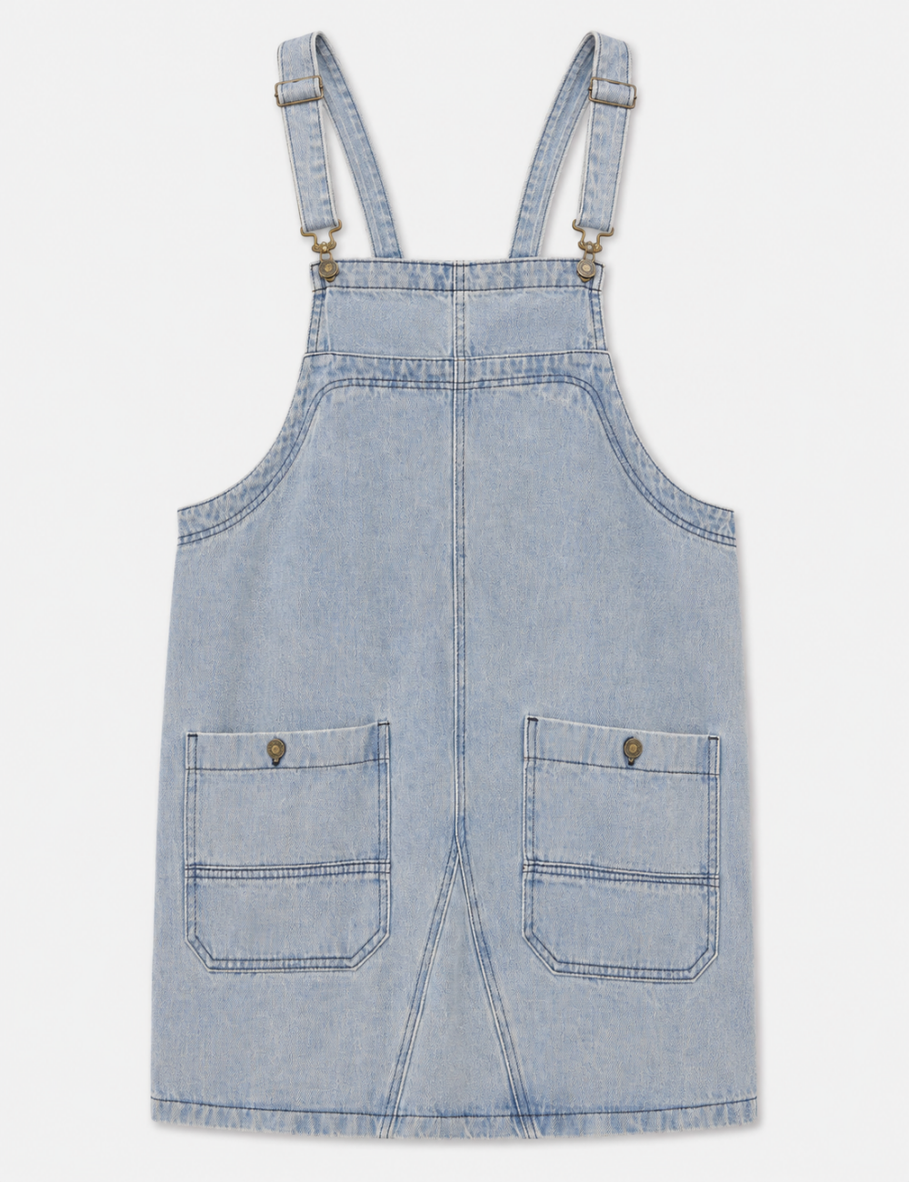 Ladies Pocket Denim Mini Overall Dress