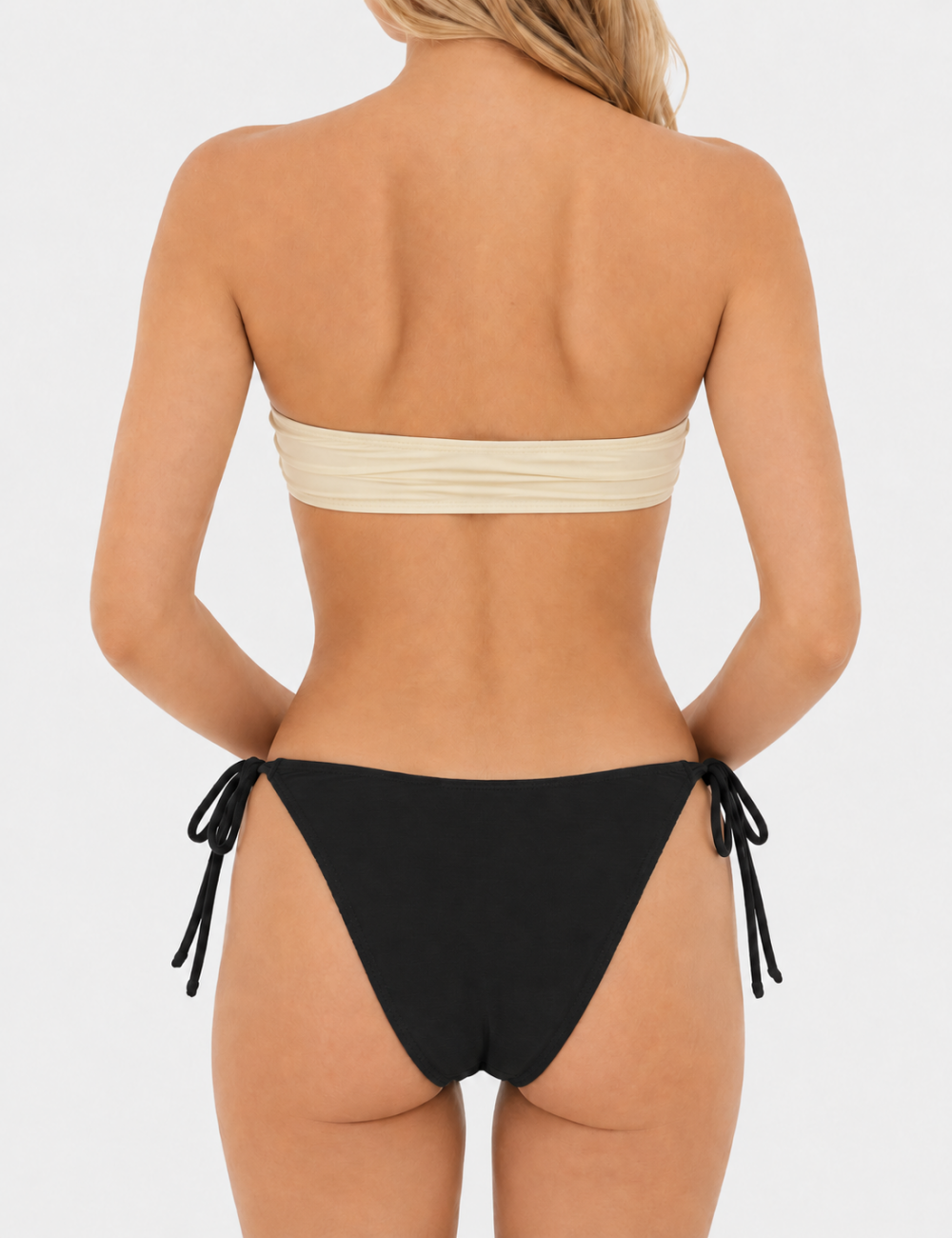 Ladies Front 3D Flower Accents Bikini Set with Salong