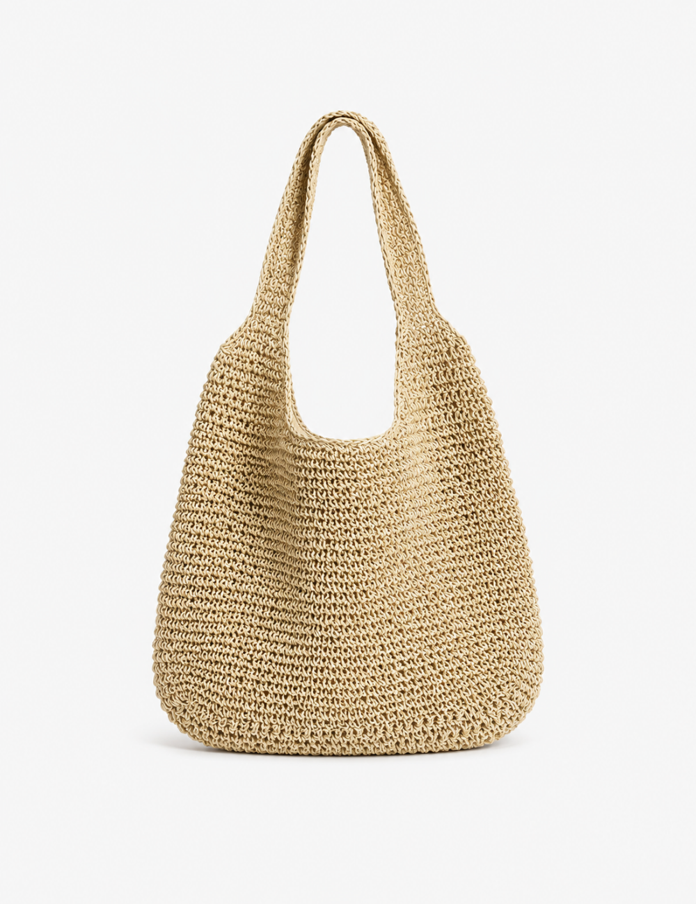 Ladies Single Shoulder Large Capacity Faux Straw Tote Bag