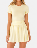 Ladies Solid Color Top & Mini Skorts 2PCS Set