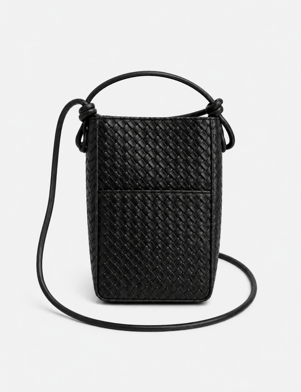 Ladies Chic Woven Texture Faux Leather Mini Crossbody Bag