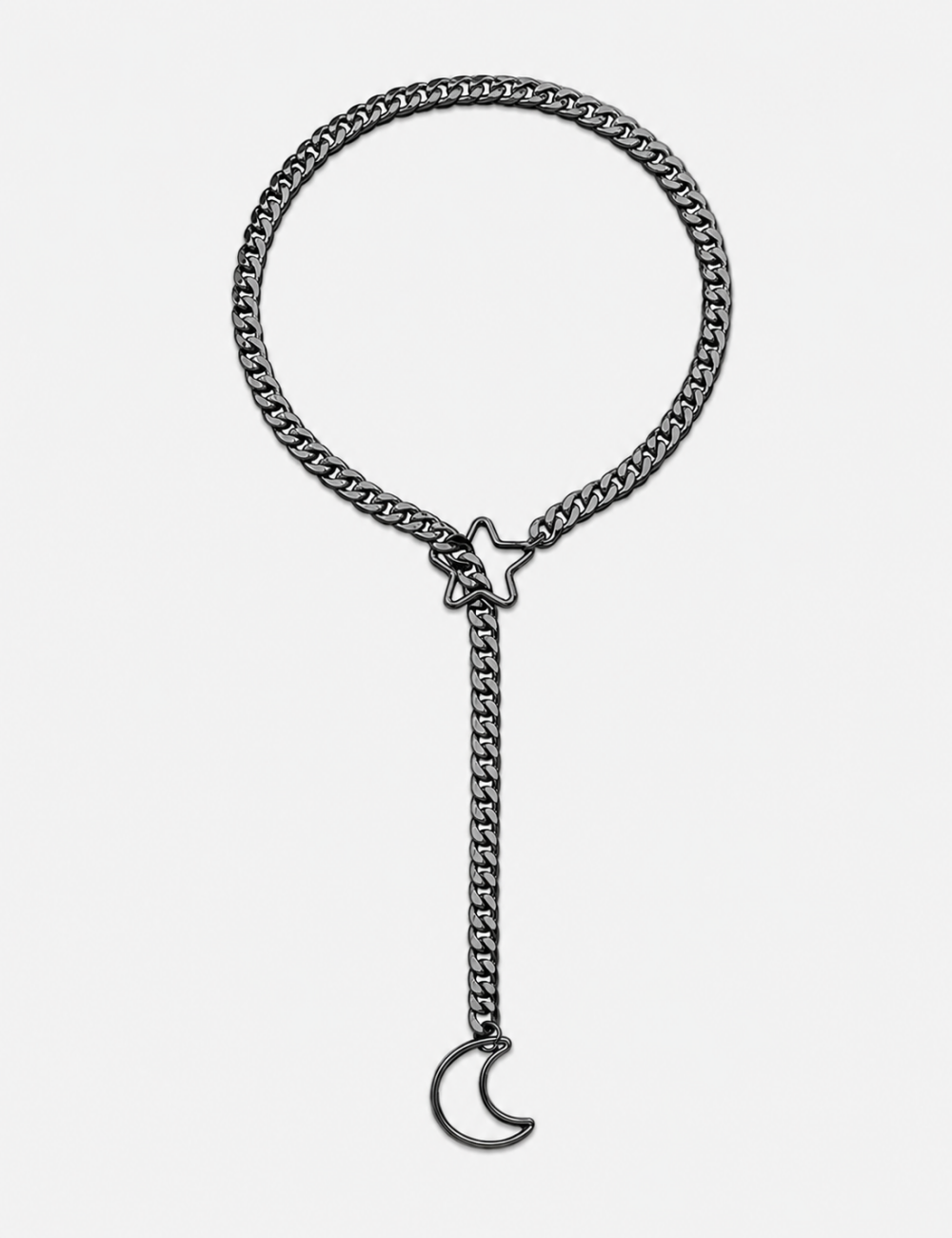 Ladies Star & Moon Y-Shaped Lariat Necklace