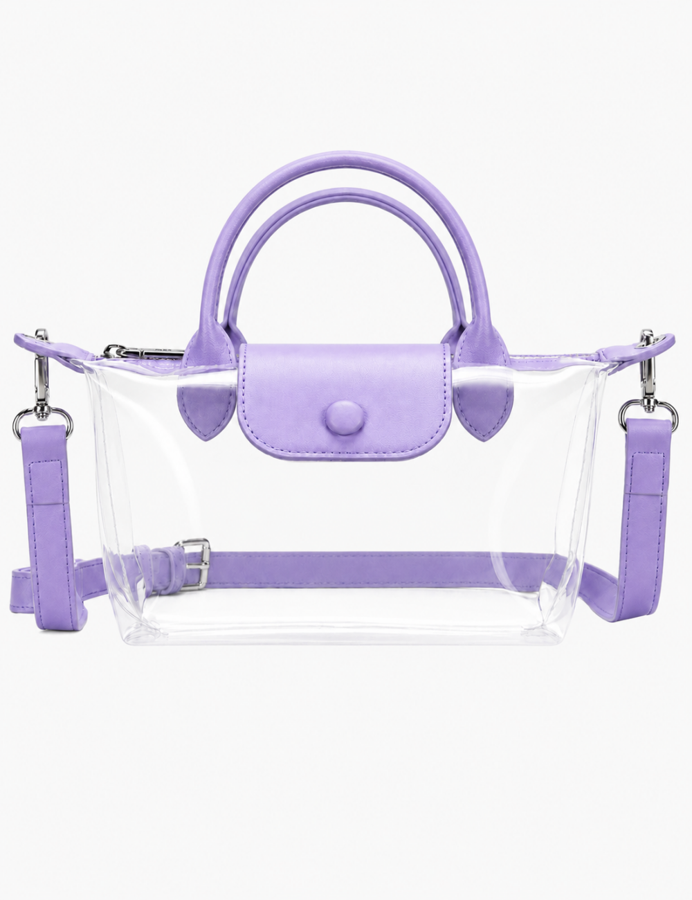 Customized Transparent Jelly PVC Crossbody Double Handle Handbag