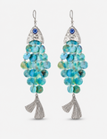 Ladies Boho Shell Bead Tassel Drop Earrings