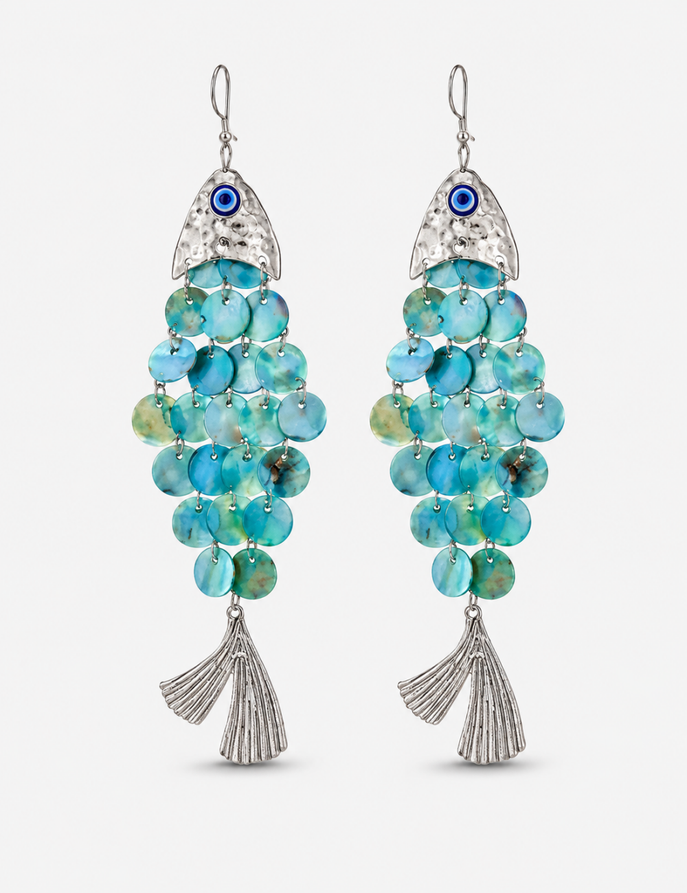 Ladies Boho Shell Bead Tassel Drop Earrings