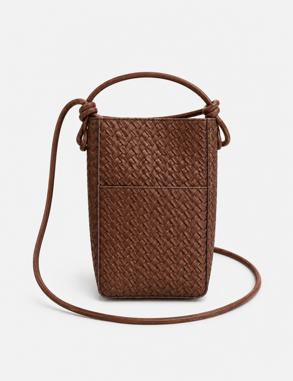 Ladies Chic Woven Texture Faux Leather Mini Crossbody Bag