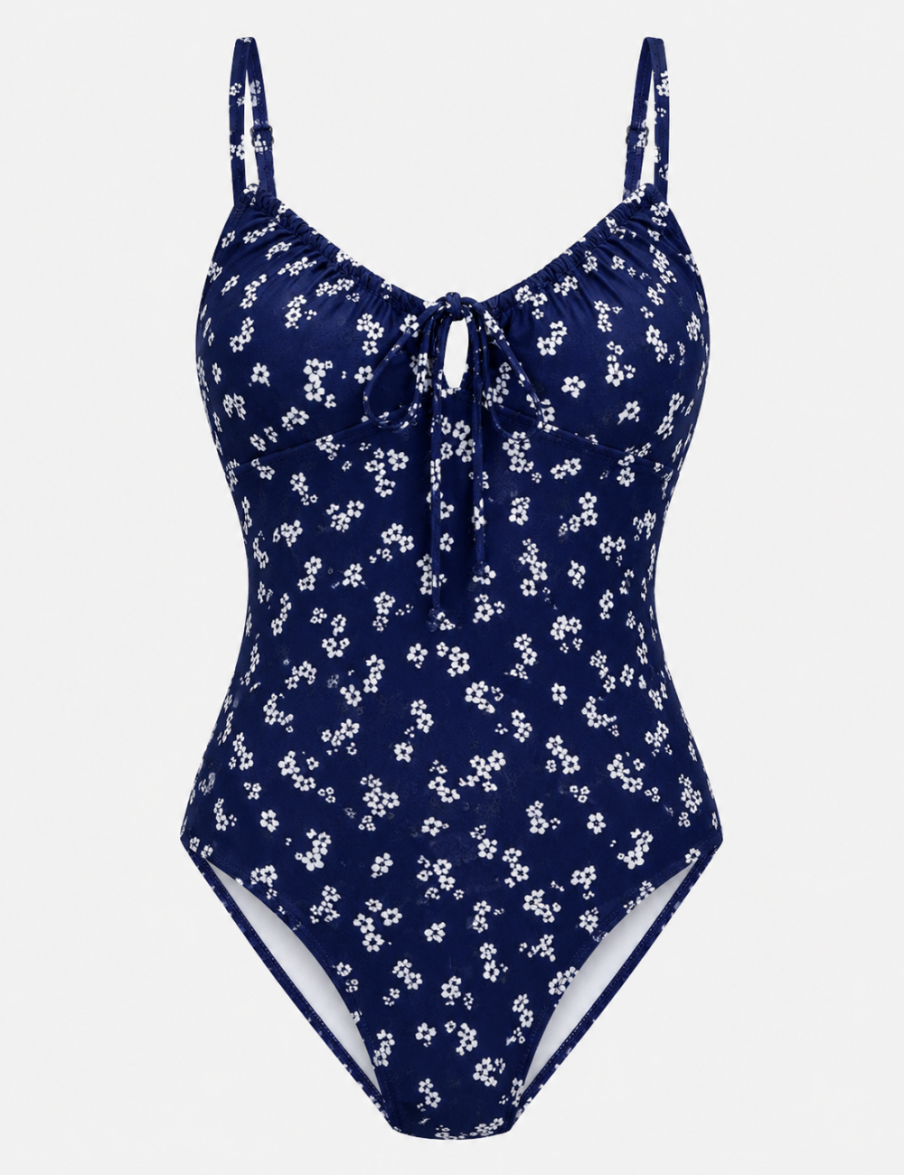 Ladies Openwork Design Floral Print One Piece Swimsuit