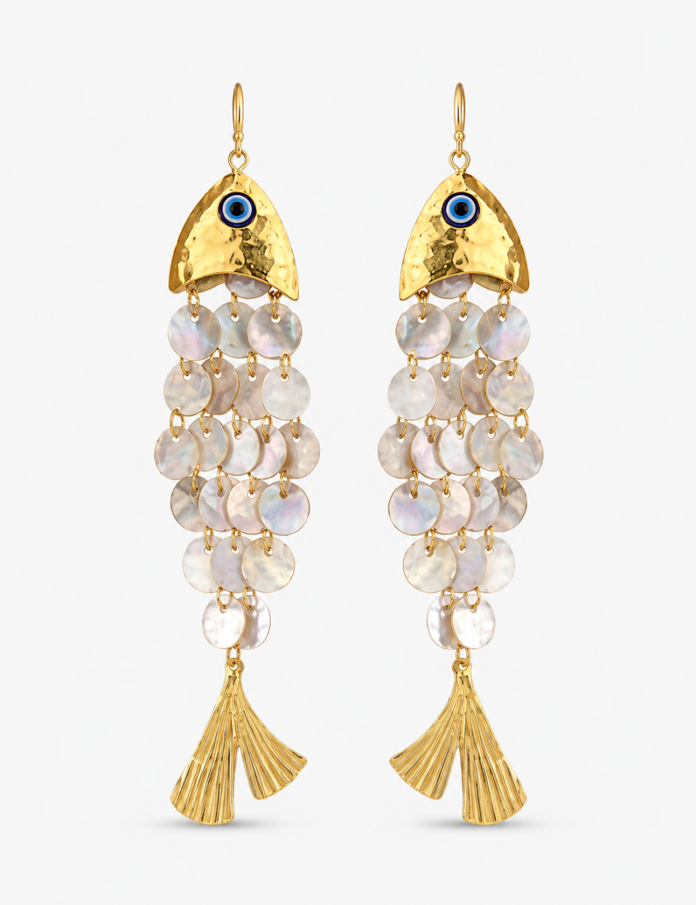 Ladies Boho Shell Bead Tassel Drop Earrings