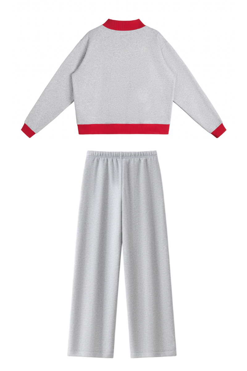 Women Fall Clothing Mock Neck Sweatshirt Wide Leg Pants Set