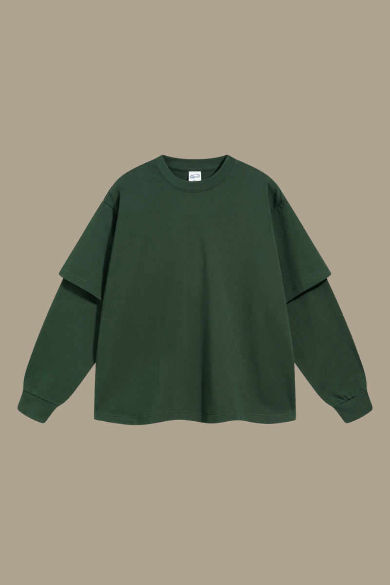 Men's Fall Clothing Patchwork Faux Two-Piece Sweatshirt