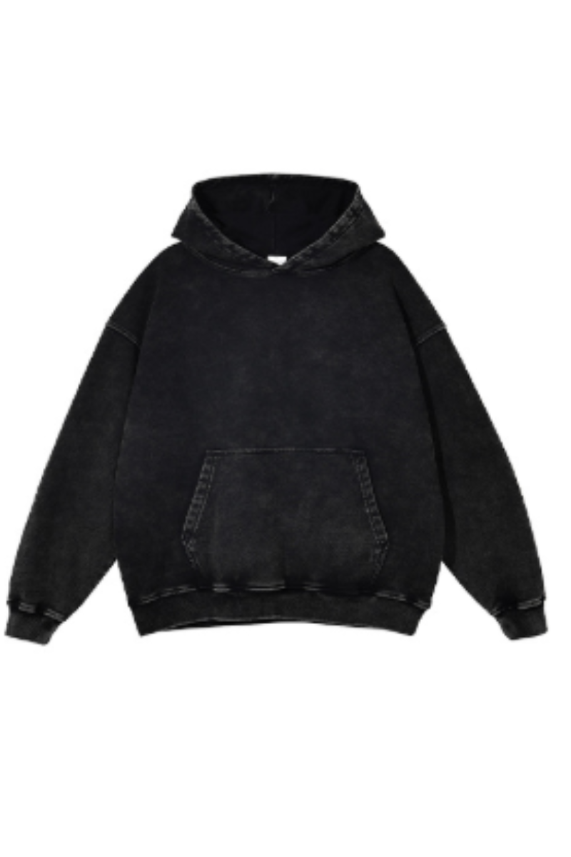 Unisex Fall Clothing 100% Cotton Wax Washed Pocket Hoodie