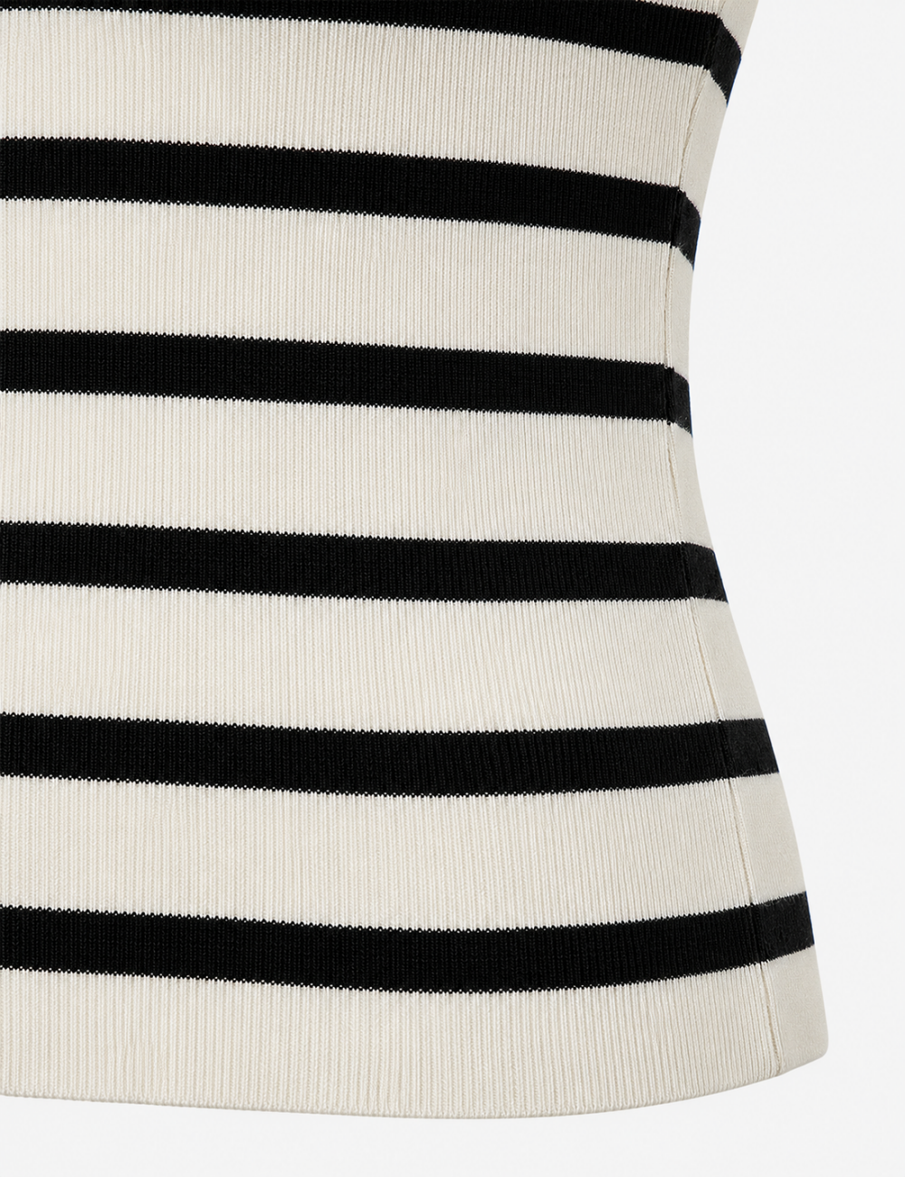 Ladies Off Shoulder Striped Button Detail Knit Top