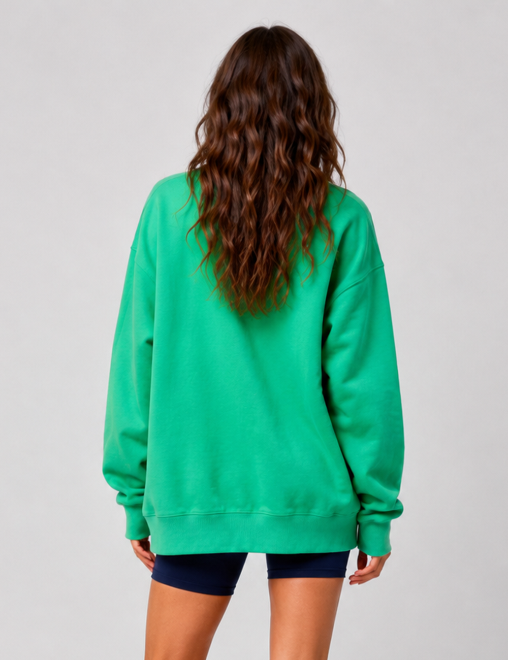 Ladies Casual Mock Neck Long Sleeves Pocket Pullover Sweatshirt