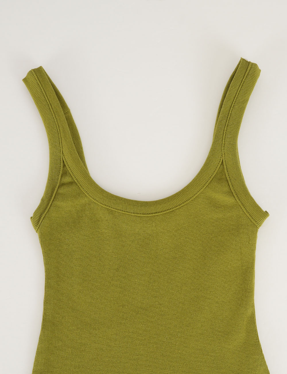 Ladies Ribbed Scoop Neck Tank Top Sleeveless Bodysuit
