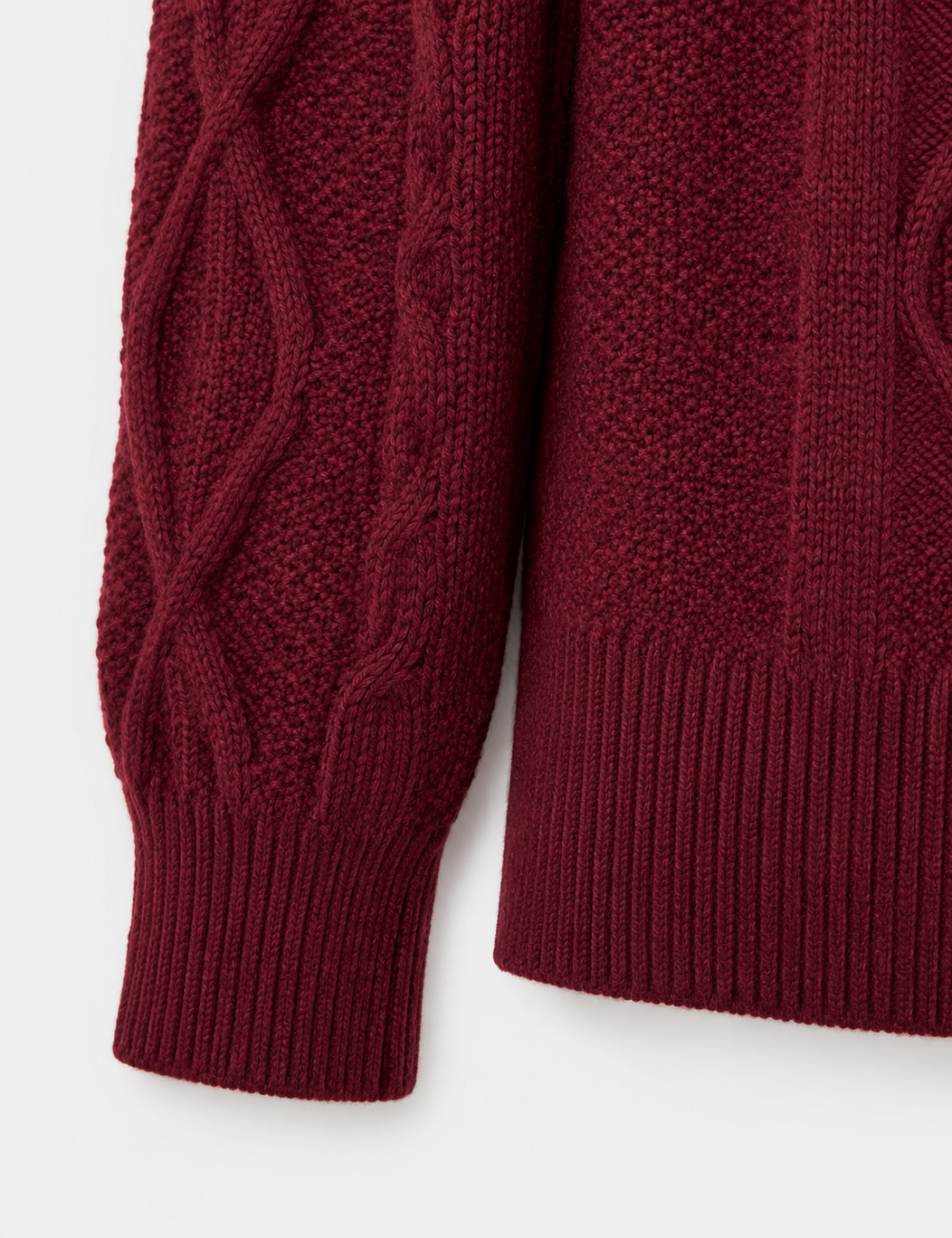 Ladies Turtleneck Cable Knit Drop Shoulder Sweater