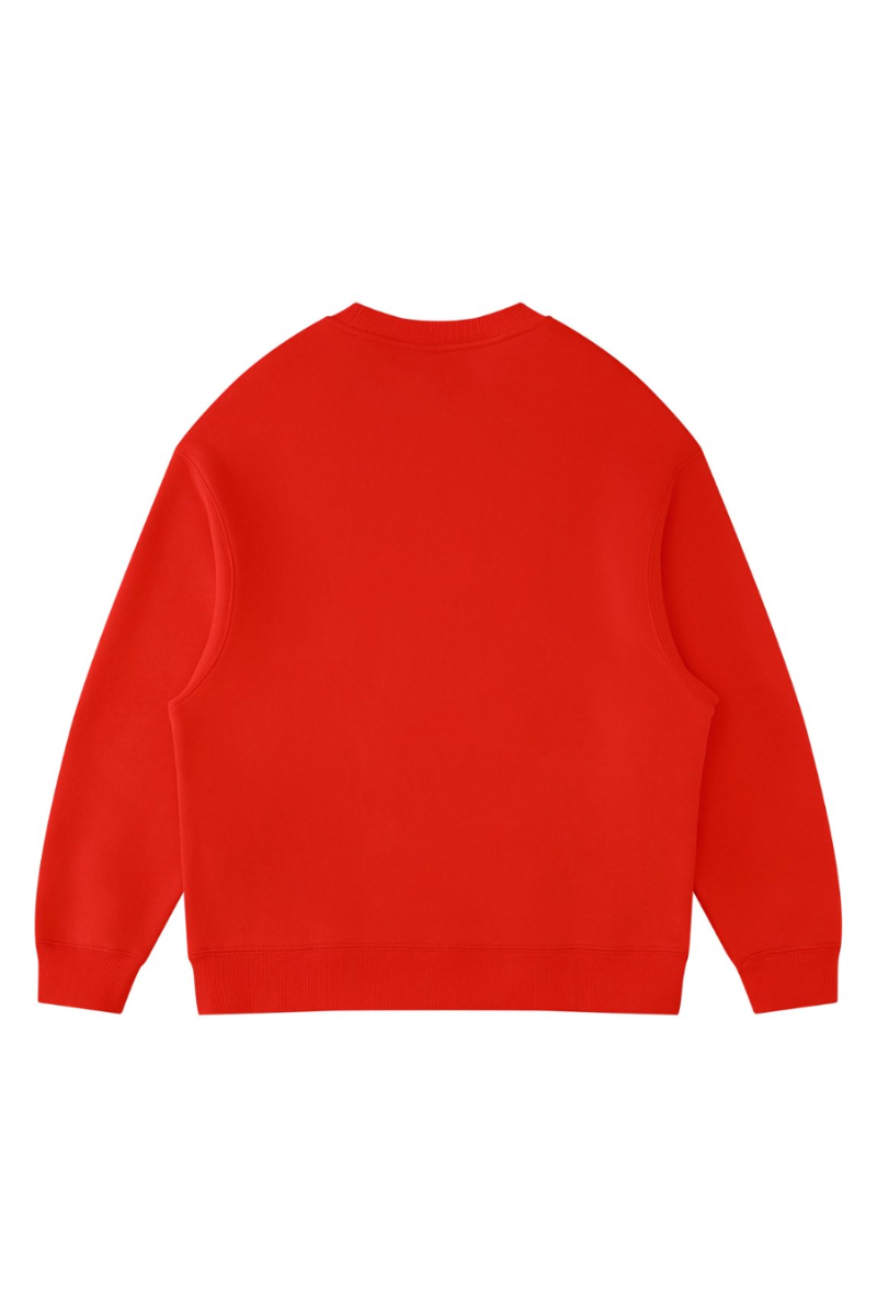 Unisex Fall Clothing Fleece Loose Crew Neck Sweatshirt