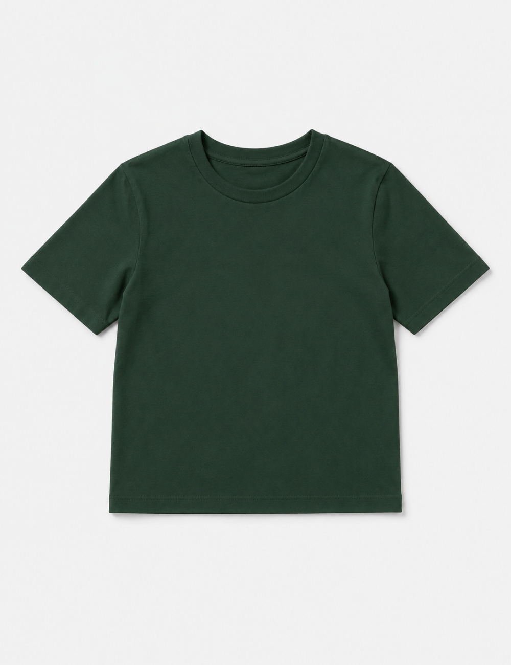 Ladies Casual Solid Round Neck Short Sleeves Basic T-Shirt