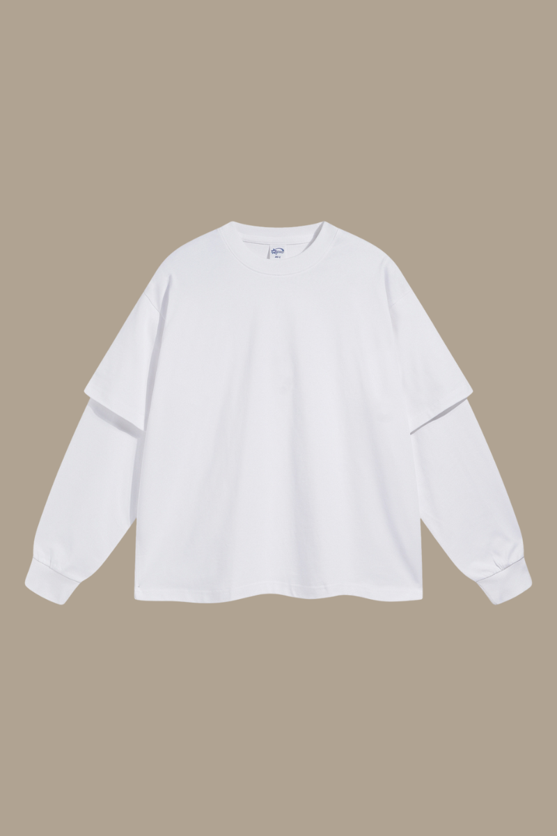 Men's Fall Clothing Patchwork Faux Two-Piece Sweatshirt