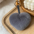 Heart Shaped Faux Mink Pandent Key Ring SKAC4104