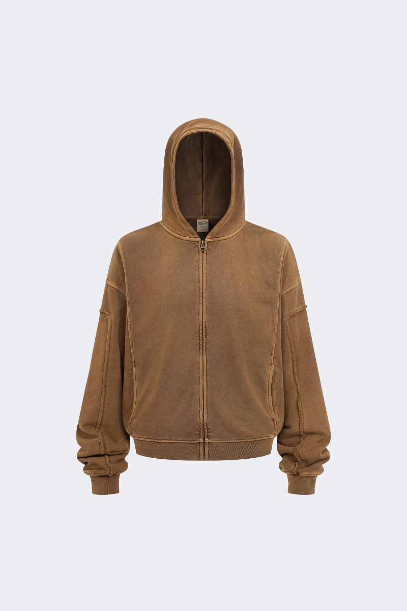 Men's Fall Clothing Cotton Full Zipper Hoodie Jacket