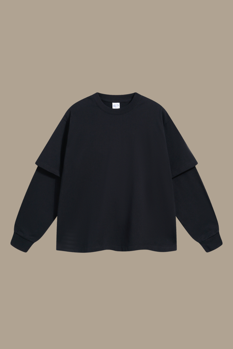 Men's Fall Clothing Patchwork Faux Two-Piece Sweatshirt