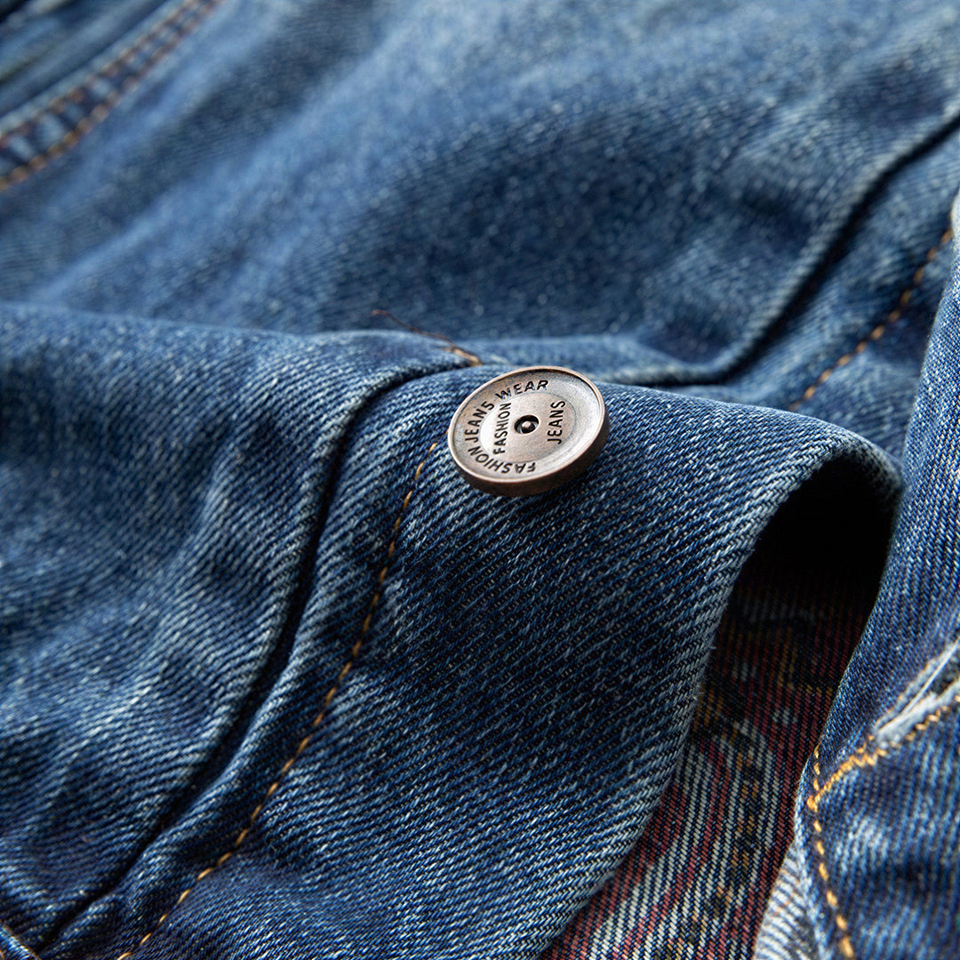 Men's Vintage Washed Denim Trucker Jacket