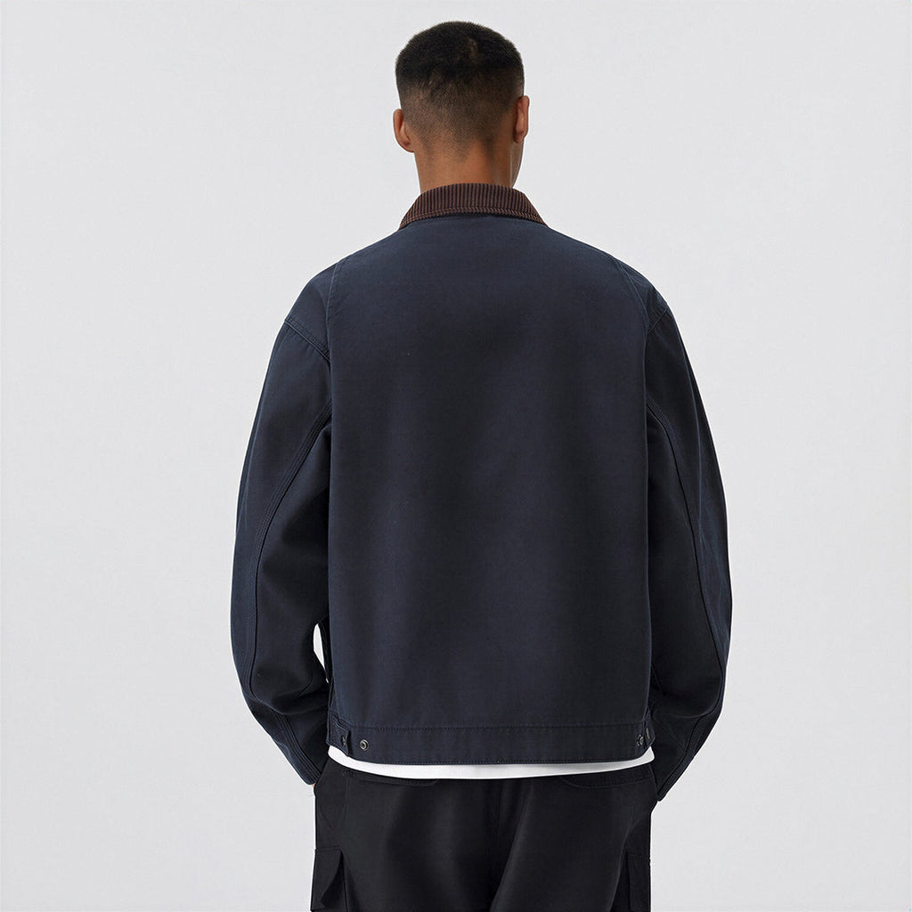 Men's Contrast Corduroy Collar Denim Corduroy Collar Jacket