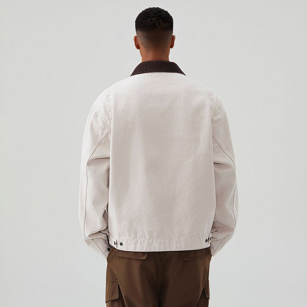 Men's Contrast Corduroy Collar Denim Corduroy Collar Jacket