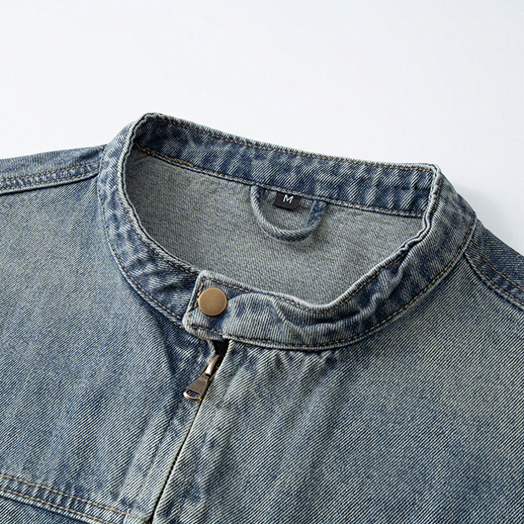 Men's Contrast Collar Corduroy Denim Jacket