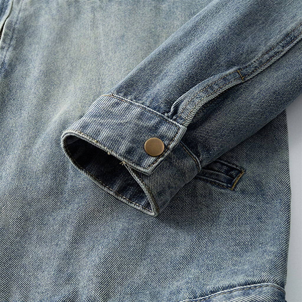Men's Contrast Collar Corduroy Denim Jacket