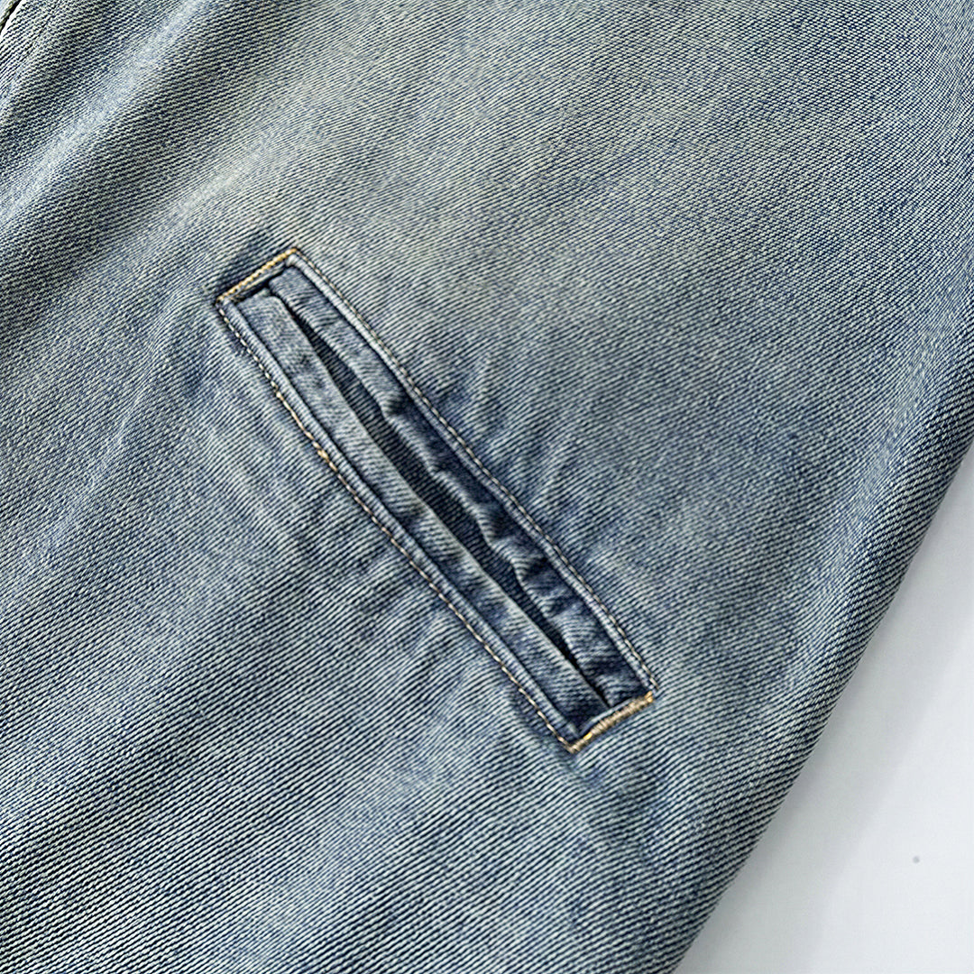 Men's Contrast Collar Corduroy Denim Jacket
